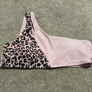 Pink one shoulder swimsuit top